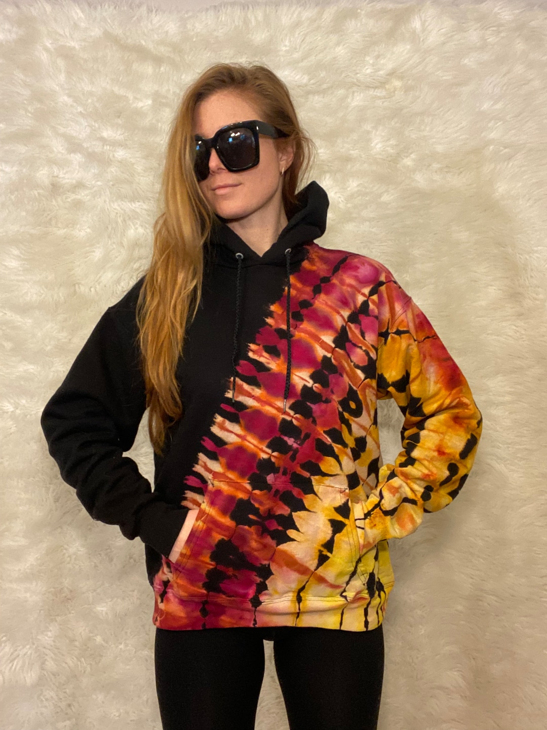 Reverse tie dye hoodie Clearance