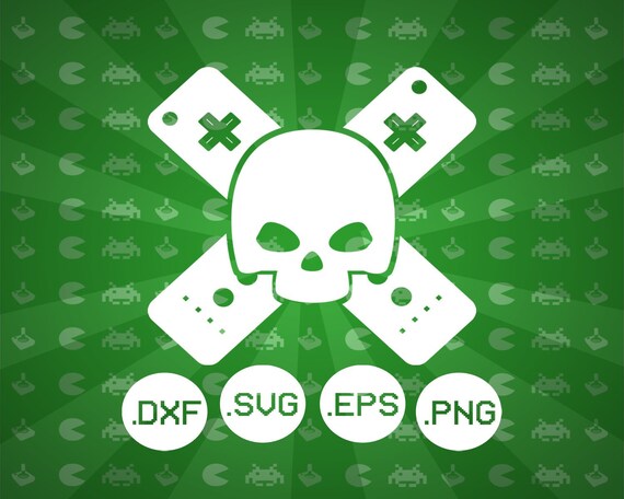 Wii Remote Skull Svg Eps Png Dxf Video Game Etsy