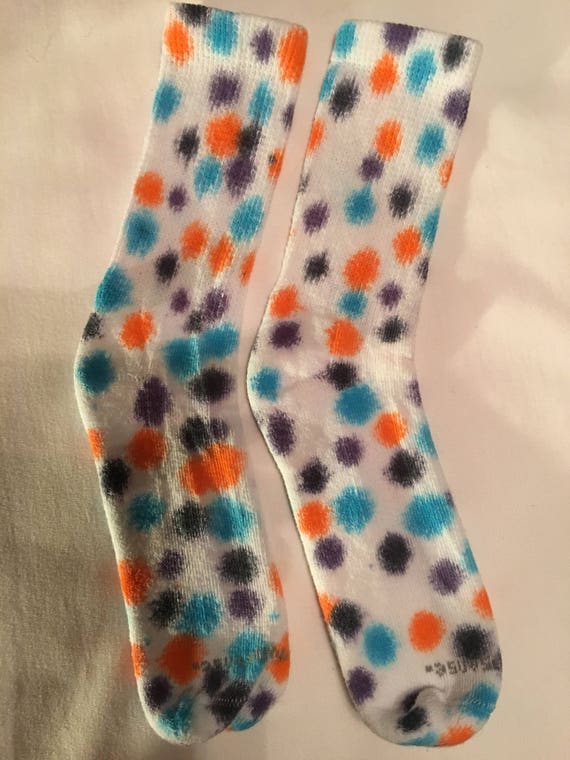 Tie Dyed Socks 4-10 Womens Polka Dot 87 % Cotton No Nonsense Brand