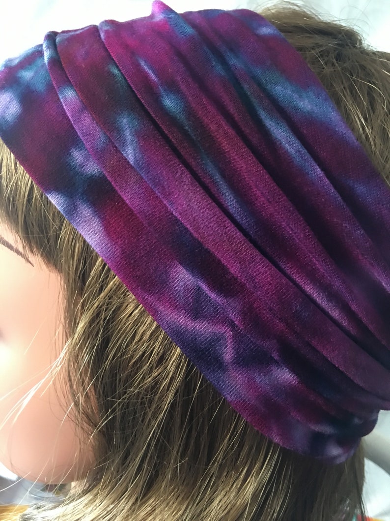 Tie Dye Headbands Ice Dyed Purples 60's Yoga Hand Etsy