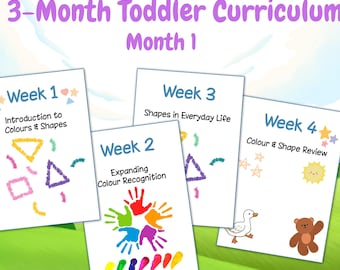3-Month Toddler Curriculum | Printable Learning Pack for Ages 18 Months–3 Years | Posters, Flashcards & Sensory Recipes