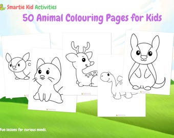 Animal Colouring Pages for Kids | Fun Printable Activity Sheets | Instant Download | Smartie Kid Activities