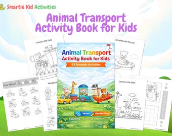 Animal Transport Activity Book for Kids | 63 Printable Worksheets | Preschool Learning PDF