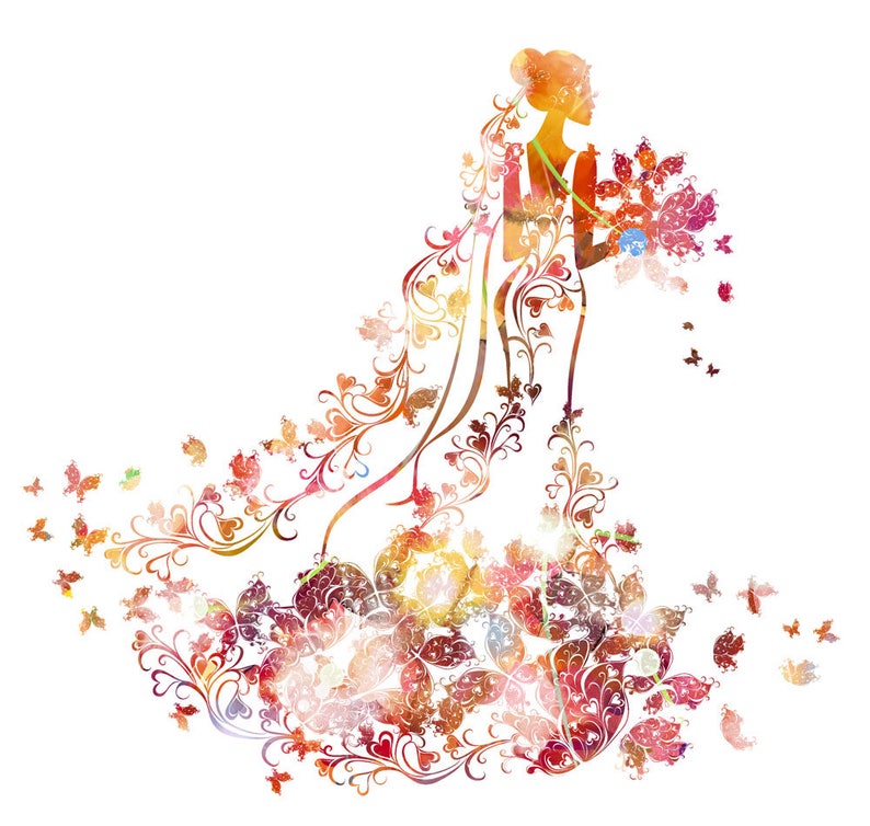 Clipart Transparent PNG Digital Scrapbook Wedding Dress Silhouettes Printable Designers Resources