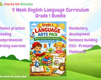 Grade 1 Language Arts Pack | Phonics, Reading & Writing Worksheets | Homeschool Printable Bundle