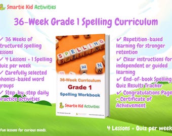 36-Week Grade 1 Spelling Curriculum | Phonics & Writing Workbook | Homeschool Printable PDF