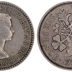 1967 Elizabeth II sixpence coin of Great Britain