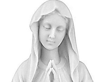 8" Tall Mother Mary Statue in White color with excellent craftsmanship
