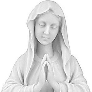 8" Tall Mother Mary Statue in White color with excellent craftsmanship