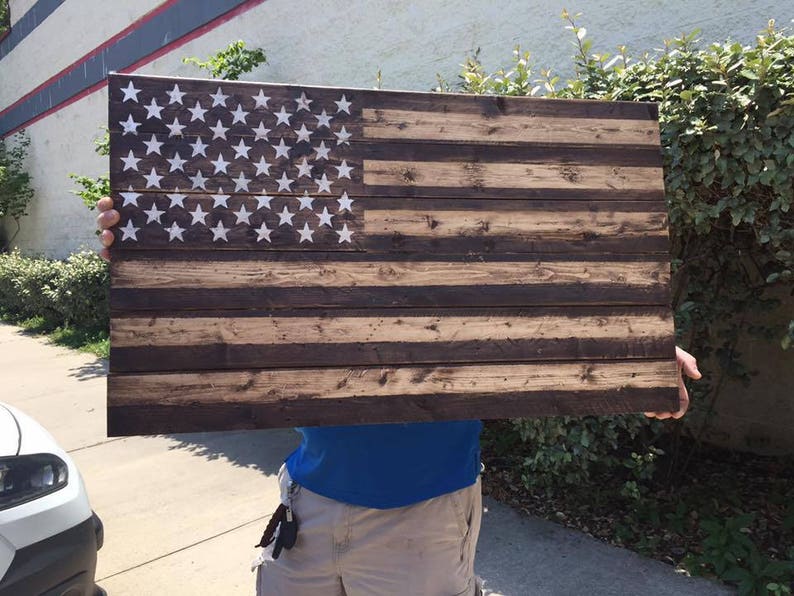 Large Wooden American Flag Wall Art Wooden American Flag Etsy