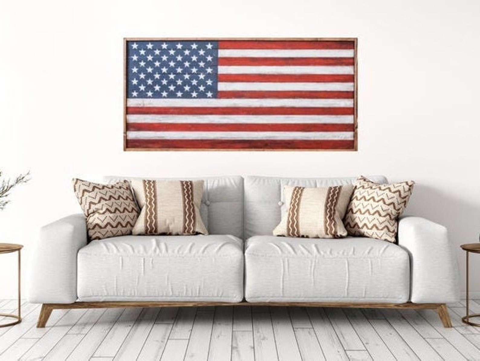 Wooden American Flag Wall Art Large Wooden American Flag Etsy