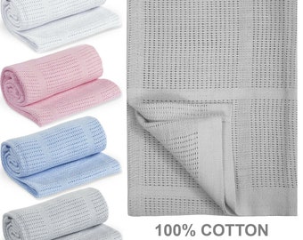 100% Cotton Cellular Baby Blanket Newborn Toddler Wrap Soft n Stylish