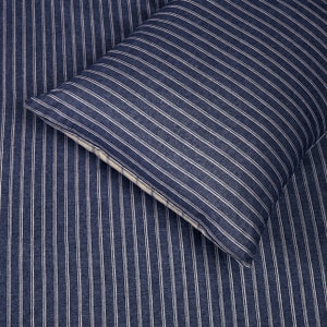 Jakarta Luxury Chambray 100% Cotton Stripe Check Reversible Duvet Cover Set image 2