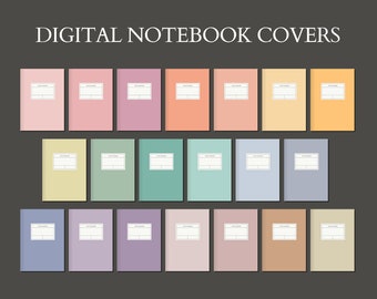 Minimalist Digital Notebook Covers for Goodnotes, Notability (PDF, PNG)