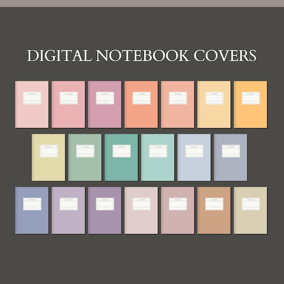 Minimalist Digital Notebook Covers for Goodnotes, Notability (PDF, PNG)
