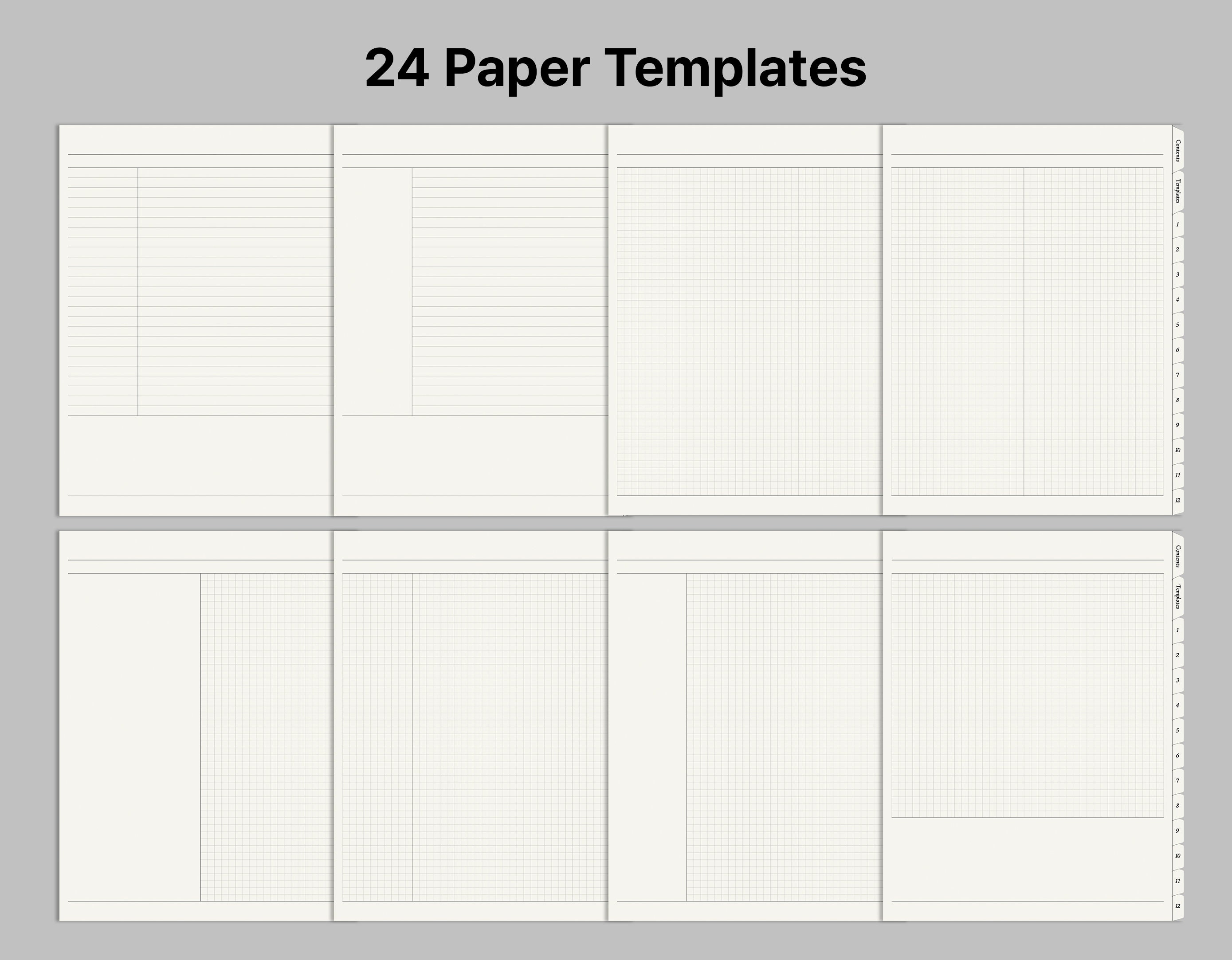 12 Tab Digital Hyperlinked Notebook for Goodnotes Notability / - Etsy