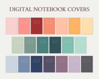 20 Minimal Digital Notebook Covers for Goodnotes, Notability (PDF, PNG)