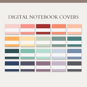 Minimalist Digital Notebook Covers: Landscape for Goodnotes Notability (PDF, PNG)