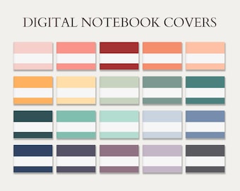 Minimalist Digital Notebook Covers: Landscape for Goodnotes Notability (PDF, PNG)