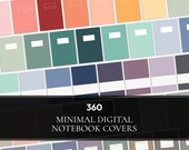 Minimalist Digital Notebook Covers Bundle: Vertical Pastel covers for GoodNotes & Notability (PDF, PNG)