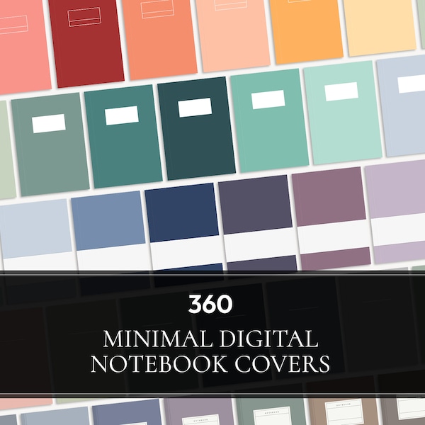 MINIMAL Digitales Notizbuch Cover Bundle für Goodnotes Notability / Minimalistisch / Pastell / Portrait Planer Journal Cover