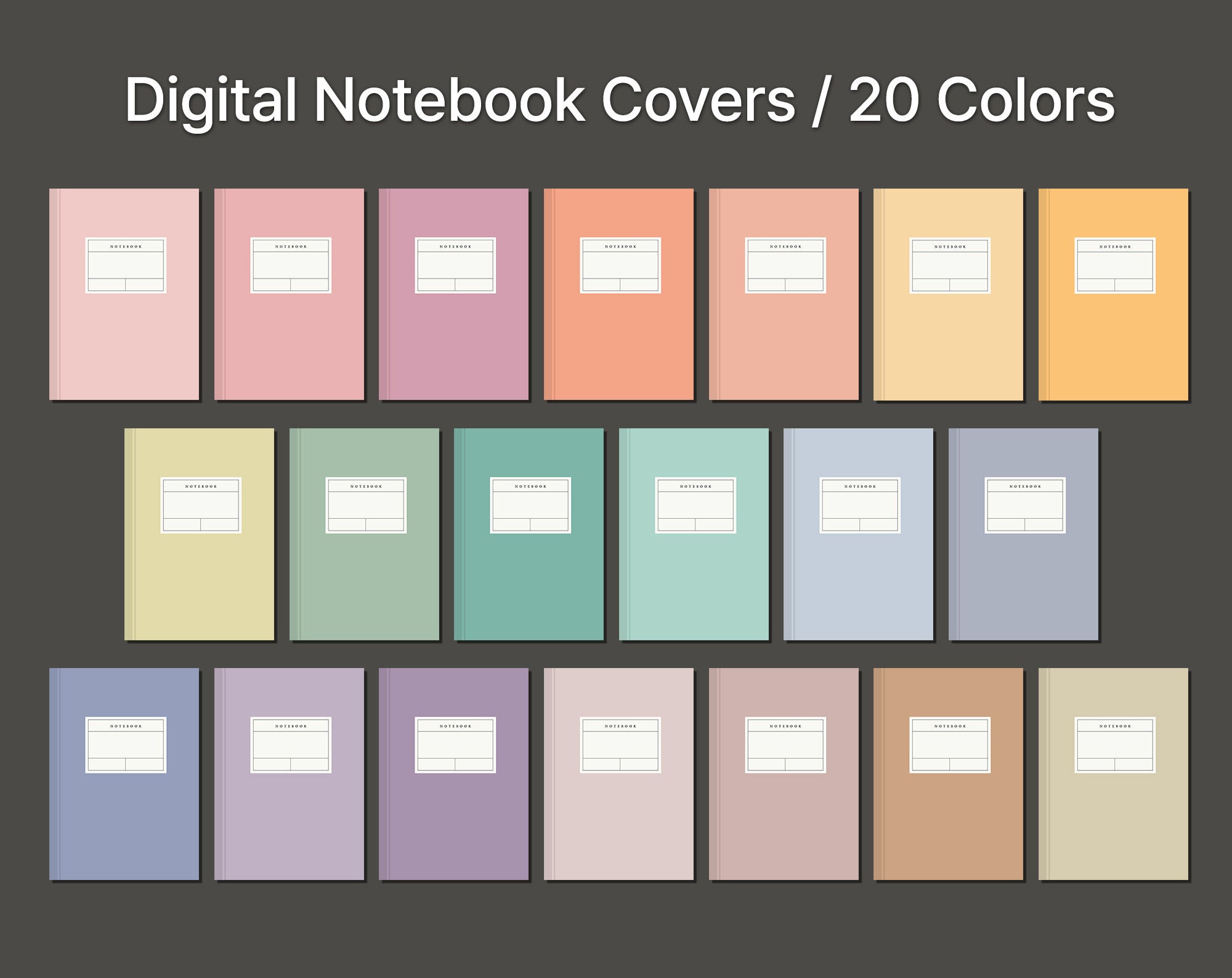 20 Digital Notebook Covers Goodnotes Notebook Covers Minimal Etsy