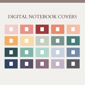Minimalist Digital Notebook Covers for Goodnotes, Notability (PDF, PNG)