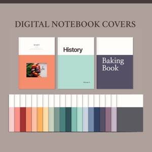 20 Digital Notebook Covers for Goodnotes, Notability (PDF, PNG)
