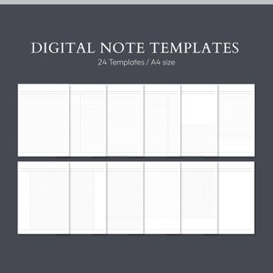 24 digitale Notizpapiervorlage für Goodnotes Notability A4 druckbare Studentennotiz Grid Cornell gefüttert Leistip-Itop College Notizpapier