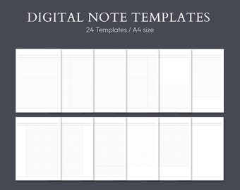24 plantillas de papel para tomar notas A4: Cornell, cuadrícula y rayado (descarga digital en PDF)