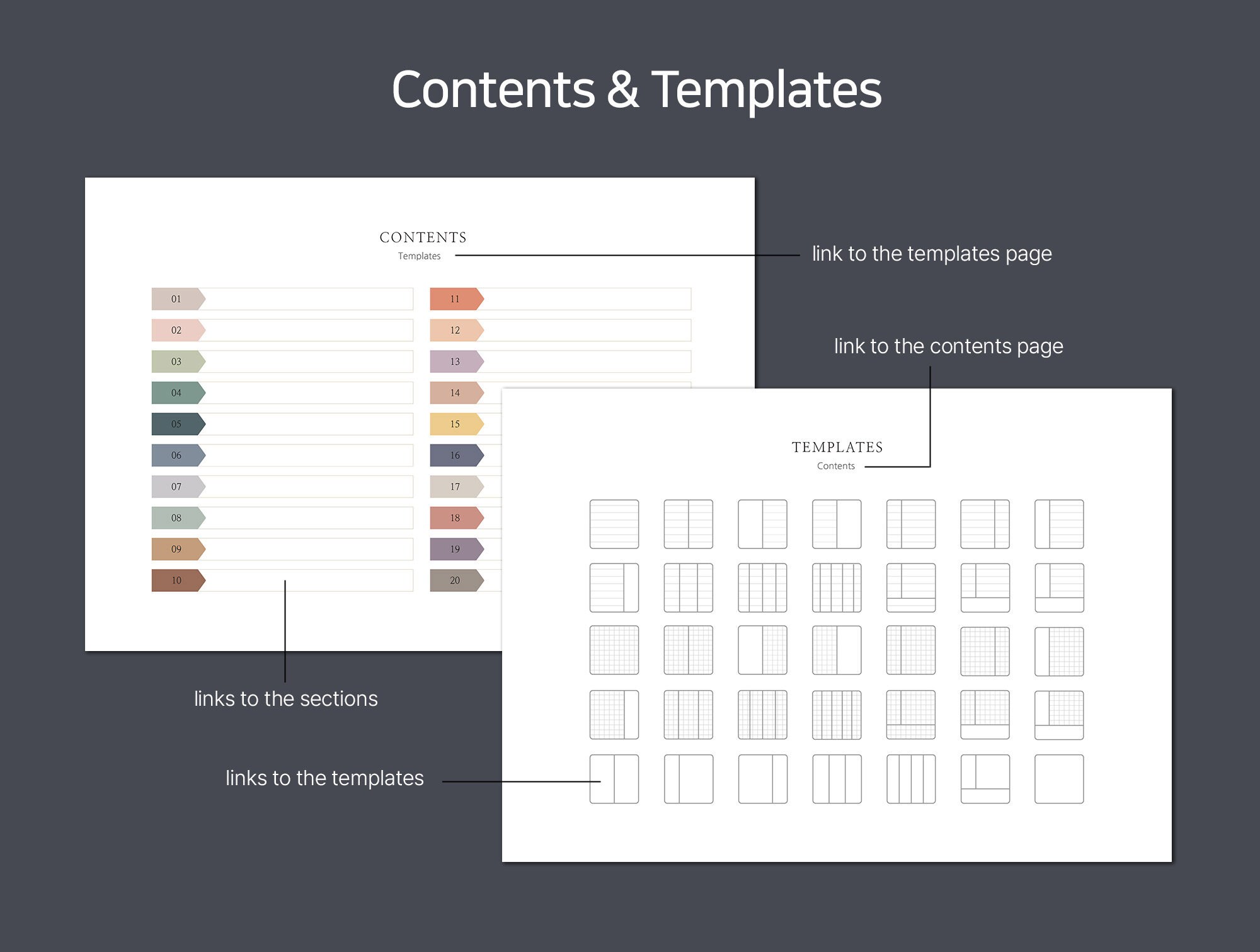 Landscape Digital Notebook With 20 Sections Hyperlinked Notebook ...