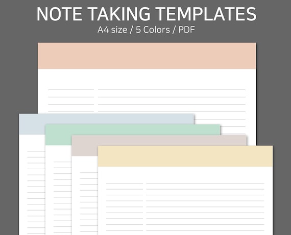 digital note taking paper template for goodnotes notability a4 etsy