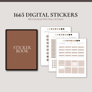 Stickers agenda numérique / Livre d'autocollants Goodnotes avec lien hypertexte / Sticker planning essentiel / Stickers Notability #8