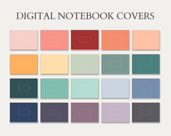 20 Minimalist Digital Notebook Covers : Landscape for Goodnotes Notability (PDF, PNG)