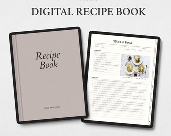 Livre de recettes numérique : modèle de livre de recettes avec hyperlien pour GoodNotes, Notability (PDF)
