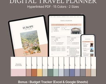 Digital Travel Planner iPad Itinerary & Journal Templates | GoodNotes Notability Samsung Notes