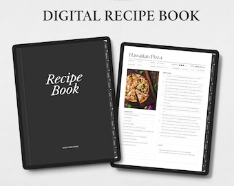 Digital Recipe Book PDF | Hyperlinked Cookbook Template for GoodNotes & Notability | Recipe Organizer  Meal Planner