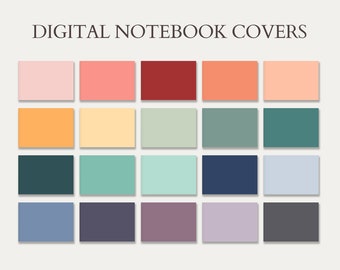 20 Minimalist Digital Notebook Covers: Landscape for Goodnotes Notability (PDF, PNG)