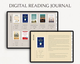 Digital Reading Journal : Book Review & Tracker for GoodNotes Notability (PDF)