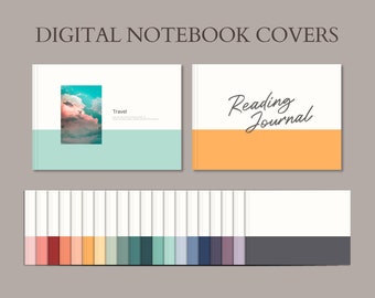 20 Digital Landscape Notebook Covers for GoodNotes & Notability (PDF, PNG)