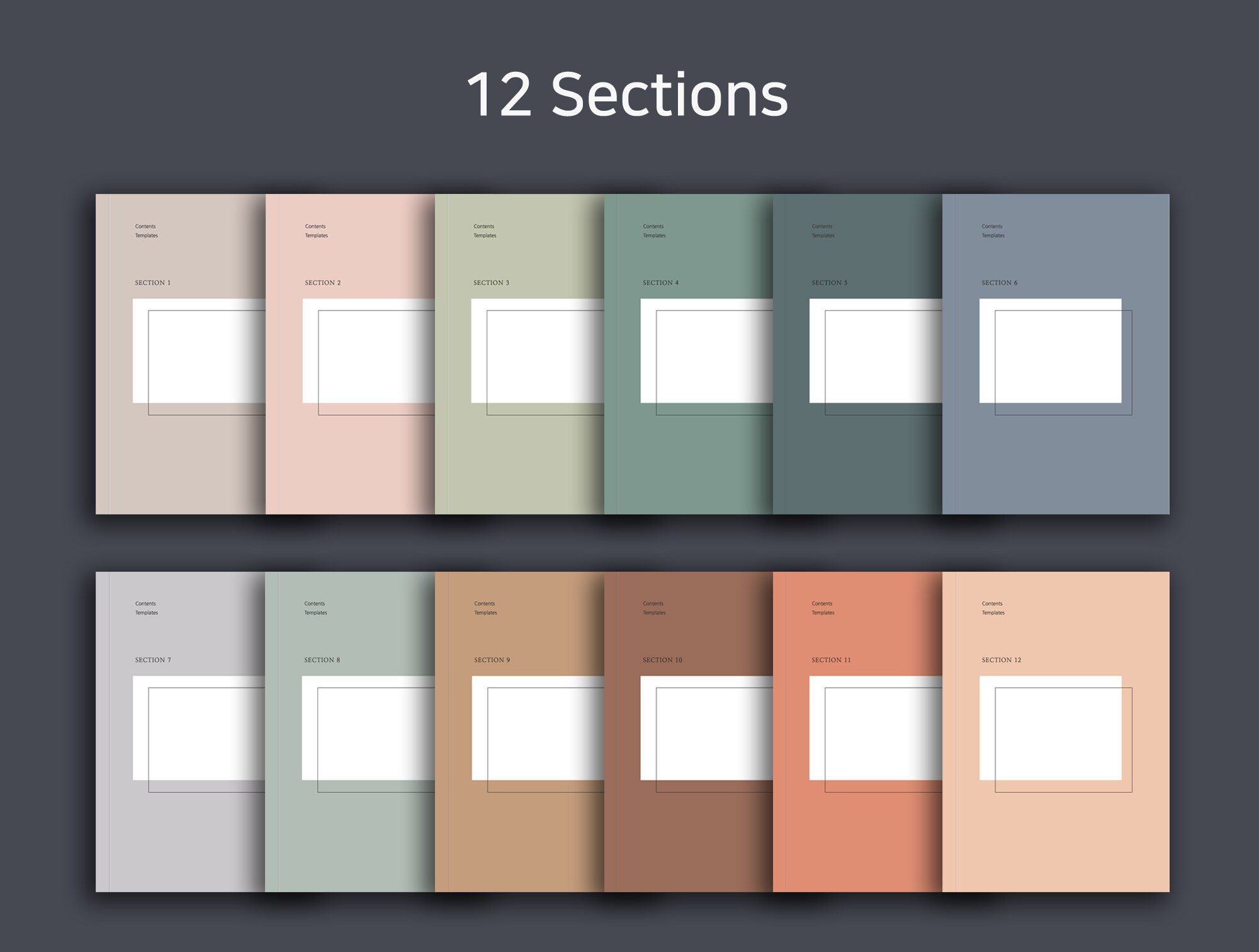 12 Sections Digital Notebook Hyperlinked Goodnotes Notebook - Etsy