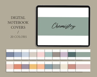 20 Pastel Digital Notebook Covers : Landscape for GoodNotes & Notability (PDF, PNG)