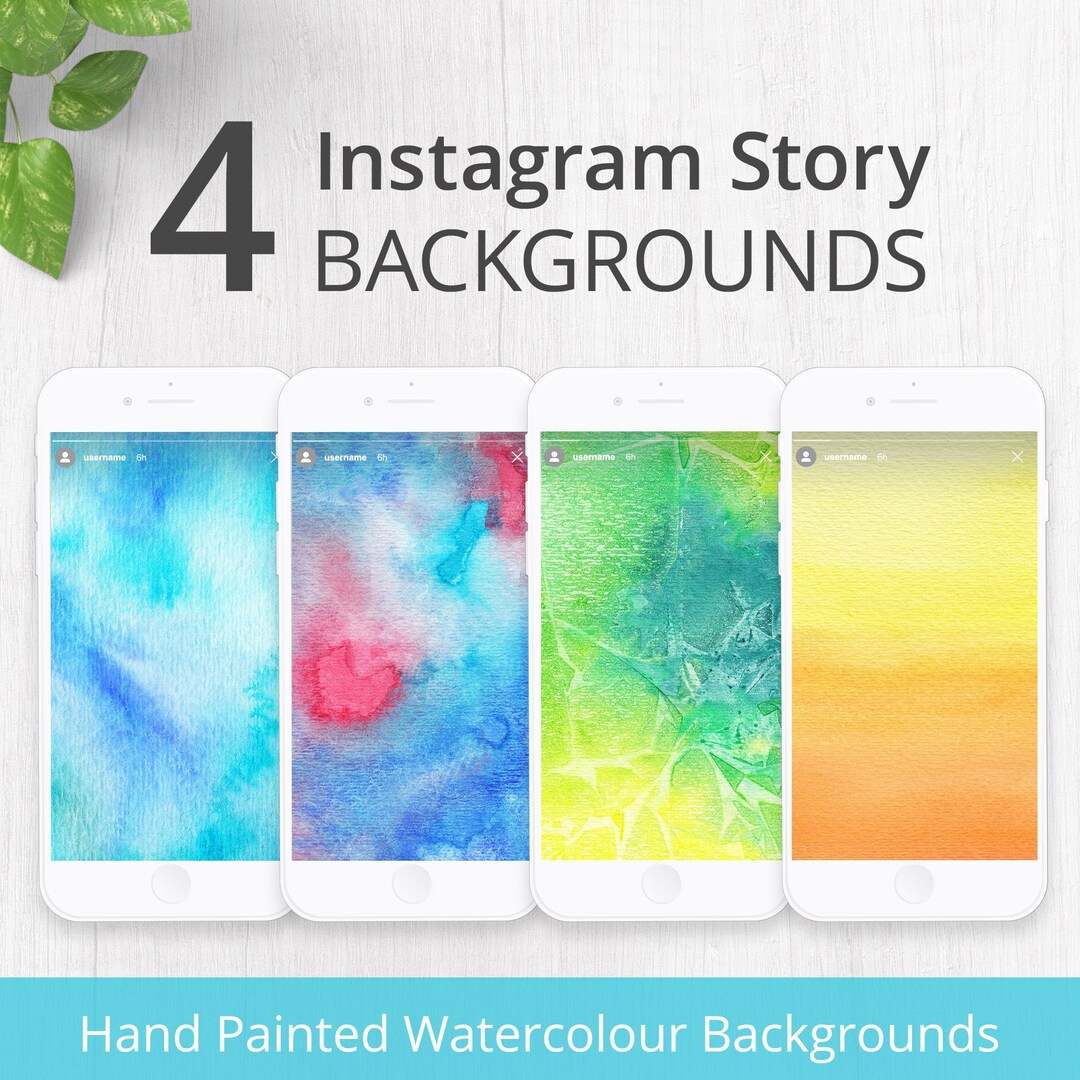 Instagram Story Background Template Watercolour Set of 4 - Professional ...