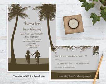 Beach Wedding Invitation Set Template ~ Tropical Wedding Invitations ~ Coastal Wedding Invitations ~ Destination Wedding Invitation Sets