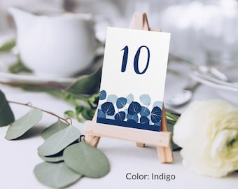 Greenery Table Numbers Template | Downloadable Rustic Table Numbers | Outdoor Wedding Table Number | Seating Table Cards