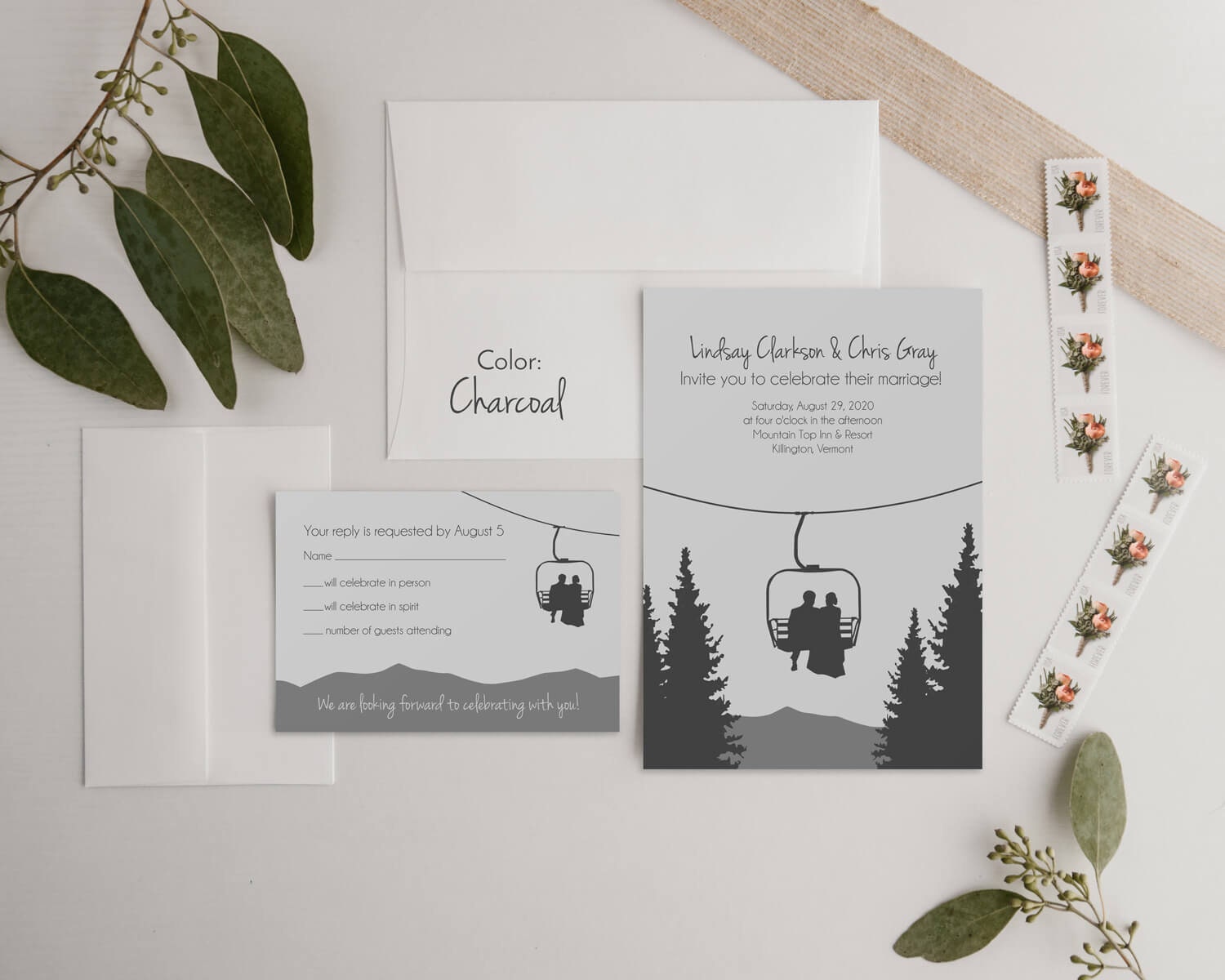 Mountain Wedding Invite Template Wedding Invitations Ski - Etsy