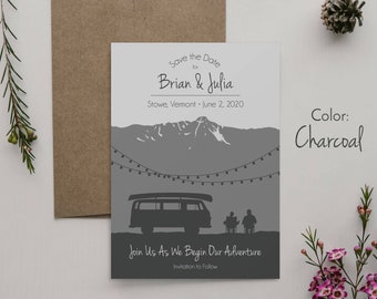 Road Trip Save the Date Card Template, Mountain Save the Date, Camping Save the Date Card, Adventure Save the Date, Camper Van Save the Date