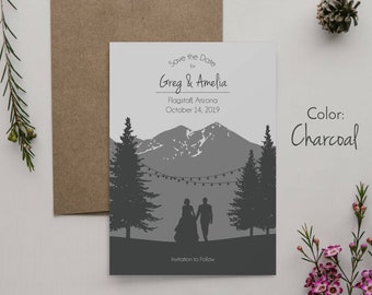 Mountain Save the Date Card Template, Rustic Mountain Save the Date , Mountain Destination Wedding Save the Date, Rustic Save the Date