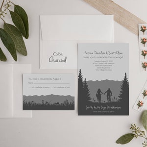 Outdoor Wedding Invitation Template Mountain Invitation Set Rustic Wedding Invitation Destination Wedding Invitation with RSVP Cards image 4