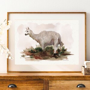 LLAMA ALPACA art print watercolor llama gift nursery llama PRINTABLE water color  farm animal Digital Download farmhouse Downloadable llama